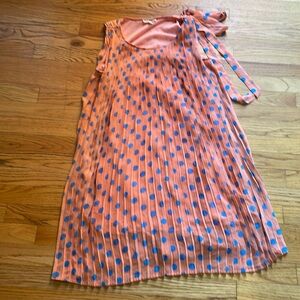 1960s Style Pleated Polka Dot Dress